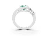 White gold Bezel Set Oval Cut Diamond Split Shank Ring_3