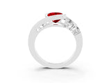 White gold Bezel Set Oval Cut Diamond Split Shank Ring_3