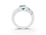 White gold Bezel Set Oval Cut Diamond Split Shank Ring_3