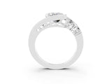 White gold Bezel Set Oval Cut Diamond Split Shank Ring_3