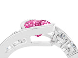 White gold Bezel Set Oval Cut Diamond Split Shank Ring_4