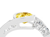 White gold Bezel Set Oval Cut Diamond Split Shank Ring_4