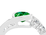 White gold Bezel Set Oval Cut Diamond Split Shank Ring_4