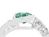 White gold Bezel Set Oval Cut Diamond Split Shank Ring_4