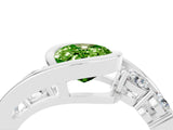 White gold Bezel Set Oval Cut Diamond Split Shank Ring_4
