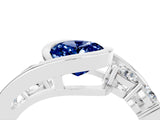 White gold Bezel Set Oval Cut Diamond Split Shank Ring_4