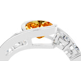 White gold Bezel Set Oval Cut Diamond Split Shank Ring_4