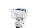 White gold Bezel Set Oval Cut Diamond Split Shank Ring_5
