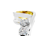 White gold Bezel Set Oval Cut Diamond Split Shank Ring_5