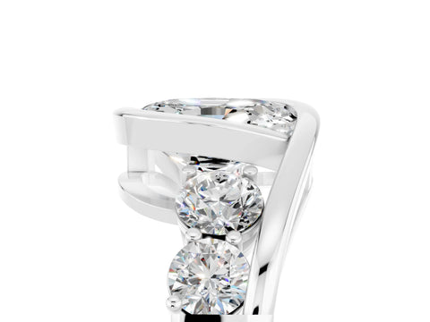 White gold Bezel Set Oval Cut Diamond Split Shank Ring_5