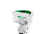 White gold Bezel Set Oval Cut Diamond Split Shank Ring_5