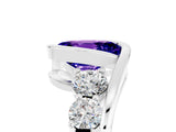 White gold Bezel Set Oval Cut Diamond Split Shank Ring_5