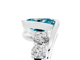 White gold Bezel Set Oval Cut Diamond Split Shank Ring_5