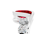 White gold Bezel Set Oval Cut Diamond Split Shank Ring_5