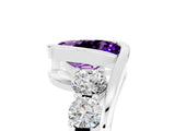 White gold Bezel Set Oval Cut Diamond Split Shank Ring_5