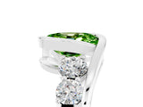 White gold Bezel Set Oval Cut Diamond Split Shank Ring_5