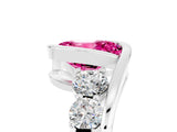 White gold Bezel Set Oval Cut Diamond Split Shank Ring_5