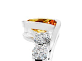 White gold Bezel Set Oval Cut Diamond Split Shank Ring_5