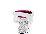White gold Bezel Set Oval Cut Diamond Split Shank Ring_5