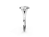 White gold Bezel Set Oval Cut Solitaire Ring with Tapered Band 2