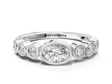 White gold Bezel Set Oval Diamond Half Eternity Band_21