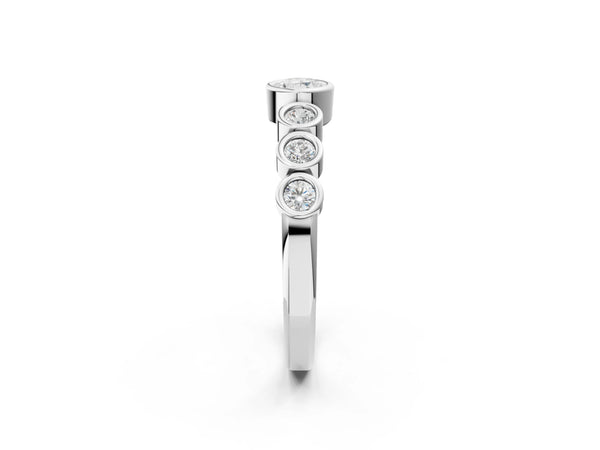 White gold Bezel Set Oval Diamond Half Eternity Band