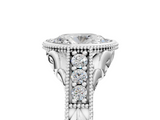 White gold Bezel Set Oval Diamond Milgrain Pave Engagement Ring_48