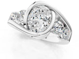 White gold Bezel Set Oval Diamond Split Shank Ring_4