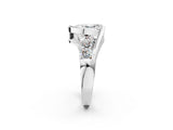 White gold Bezel Set Oval Diamond Split Shank Ring_5