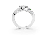 White gold Bezel Set Oval Diamond Split Shank Ring_6