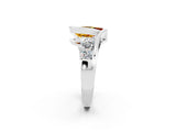 White gold Bezel Set Pear Cut Diamond Split Shank Ring_2