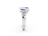 White gold Bezel Set Pear Cut Diamond Split Shank Ring_2