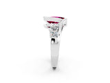 White gold Bezel Set Pear Cut Diamond Split Shank Ring_2