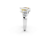 White gold Bezel Set Pear Cut Diamond Split Shank Ring_2