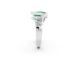 White gold Bezel Set Pear Cut Diamond Split Shank Ring_2