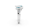 White gold Bezel Set Pear Cut Diamond Split Shank Ring_2