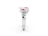 White gold Bezel Set Pear Cut Diamond Split Shank Ring_2