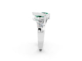 White gold Bezel Set Pear Cut Diamond Split Shank Ring_2