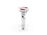 White gold Bezel Set Pear Cut Diamond Split Shank Ring_2