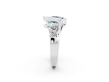 White gold Bezel Set Pear Cut Diamond Split Shank Ring_2