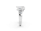 White gold Bezel Set Pear Cut Diamond Split Shank Ring_2