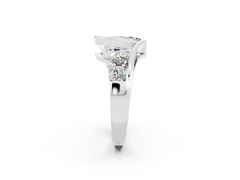White gold Bezel Set Pear Cut Diamond Split Shank Ring_2
