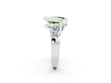White gold Bezel Set Pear Cut Diamond Split Shank Ring_2