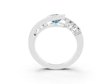 White gold Bezel Set Pear Cut Diamond Split Shank Ring_3
