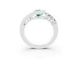 White gold Bezel Set Pear Cut Diamond Split Shank Ring_3
