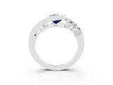White gold Bezel Set Pear Cut Diamond Split Shank Ring_3