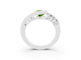 White gold Bezel Set Pear Cut Diamond Split Shank Ring_3