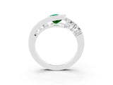 White gold Bezel Set Pear Cut Diamond Split Shank Ring_3