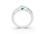 White gold Bezel Set Pear Cut Diamond Split Shank Ring_3