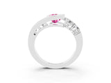 White gold Bezel Set Pear Cut Diamond Split Shank Ring_3